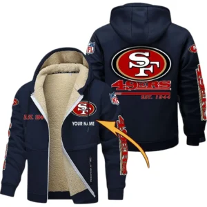 San Francisco 49ers NFL Lamb Fleece Thick Coat NFL44010725360, Gift For Fan San Francisco 49ers - Navy Blue
