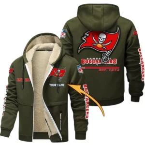 Tampa Bay Buccaneers NFL Lamb Fleece Thick Coat NFL44010725362, Gift For Fan Tampa Bay Buccaneers - Army Green