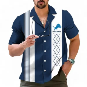 Detroit Lions NFL Hawaiian Shirt NFL59011125348, Gift For Fan Detroit Lions - Navy