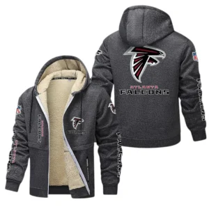 Atlanta Falcons NFL Lamb Fleece Thick Coat NFL62012025333, Gift For Fan Atlanta Falcons - Dark Gray