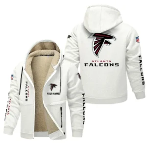 Atlanta Falcons NFL Lamb Fleece Thick Coat NFL62012025333, Gift For Fan Atlanta Falcons - White