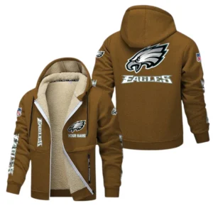 Philadelphia Eagles NFL Lamb Fleece Thick Coat NFL62012025334, Gift For Fan Philadelphia Eagles - Brown