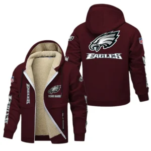 Philadelphia Eagles NFL Lamb Fleece Thick Coat NFL62012025334, Gift For Fan Philadelphia Eagles - Burgundy