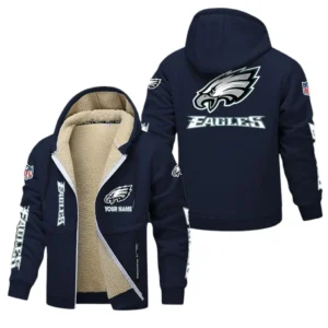 Philadelphia Eagles NFL Lamb Fleece Thick Coat NFL62012025334, Gift For Fan Philadelphia Eagles - Navy Blue