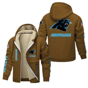 Carolina Panthers NFL Lamb Fleece Thick Coat NFL62012025335, Gift For Fan Carolina Panthers - Brown