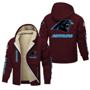 Carolina Panthers NFL Lamb Fleece Thick Coat NFL62012025335, Gift For Fan Carolina Panthers - Burgundy
