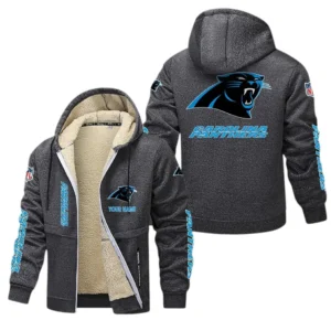 Carolina Panthers NFL Lamb Fleece Thick Coat NFL62012025335, Gift For Fan Carolina Panthers - Dark Gray