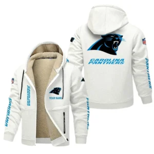 Carolina Panthers NFL Lamb Fleece Thick Coat NFL62012025335, Gift For Fan Carolina Panthers - White