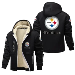 Pittsburgh Steelers NFL Lamb Fleece Thick Coat NFL62012025339, Gift For Fan Pittsburgh Steelers - Black