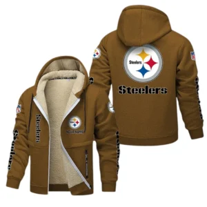 Pittsburgh Steelers NFL Lamb Fleece Thick Coat NFL62012025339, Gift For Fan Pittsburgh Steelers - Brown