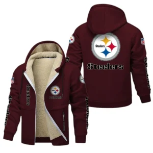 Pittsburgh Steelers NFL Lamb Fleece Thick Coat NFL62012025339, Gift For Fan Pittsburgh Steelers - Burgundy