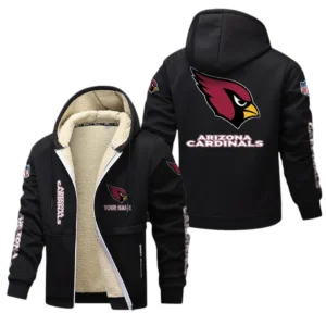 Arizona Cardinals NFL Lamb Fleece Thick Coat NFL62012025340, Gift For Fan Arizona Cardinals - Black
