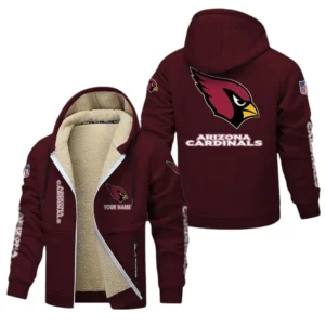 Arizona Cardinals NFL Lamb Fleece Thick Coat NFL62012025340, Gift For Fan Arizona Cardinals - Burgundy