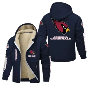 Arizona Cardinals NFL Lamb Fleece Thick Coat NFL62012025340, Gift For Fan Arizona Cardinals - Navy Blue