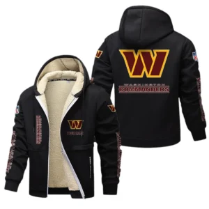 Washington Commanders NFL Lamb Fleece Thick Coat NFL62012025341, Gift For Fan Washington Commanders - Black