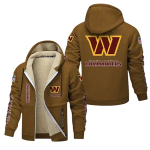 Washington Commanders NFL Lamb Fleece Thick Coat NFL62012025341, Gift For Fan Washington Commanders - Brown