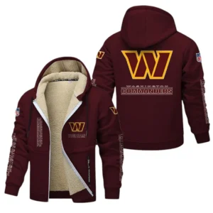 Washington Commanders NFL Lamb Fleece Thick Coat NFL62012025341, Gift For Fan Washington Commanders - Burgundy
