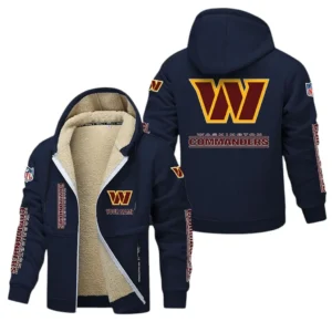 Washington Commanders NFL Lamb Fleece Thick Coat NFL62012025341, Gift For Fan Washington Commanders - Navy Blue