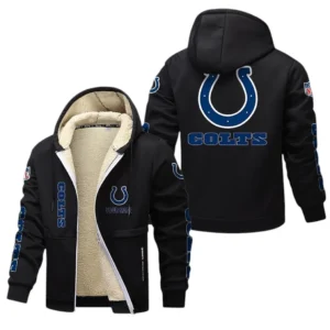 Indianapolis Colts NFL Lamb Fleece Thick Coat NFL62012025343, Gift For Fan Indianapolis Colts - Black