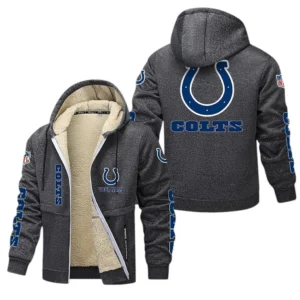Indianapolis Colts NFL Lamb Fleece Thick Coat NFL62012025343, Gift For Fan Indianapolis Colts - Dark Gray