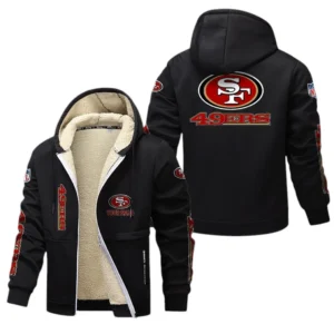 San Francisco 49ers NFL Lamb Fleece Thick Coat NFL62012025345, Gift For Fan San Francisco 49ers - Black