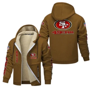 San Francisco 49ers NFL Lamb Fleece Thick Coat NFL62012025345, Gift For Fan San Francisco 49ers - Brown