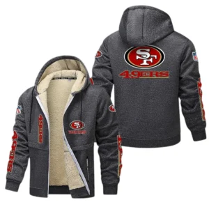San Francisco 49ers NFL Lamb Fleece Thick Coat NFL62012025345, Gift For Fan San Francisco 49ers - Dark Gray