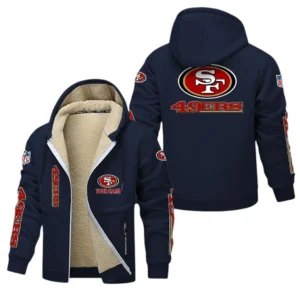 San Francisco 49ers NFL Lamb Fleece Thick Coat NFL62012025345, Gift For Fan San Francisco 49ers - Navy Blue