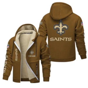 New Orleans Saints NFL Lamb Fleece Thick Coat NFL62012025346, Gift For Fan New Orleans Saints - Brown