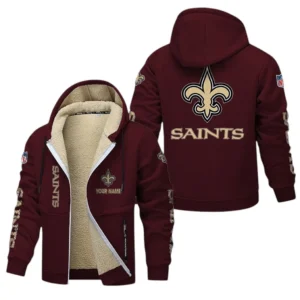 New Orleans Saints NFL Lamb Fleece Thick Coat NFL62012025346, Gift For Fan New Orleans Saints - Burgundy