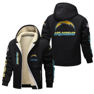 Los Angeles Chargers NFL Lamb Fleece Thick Coat NFL62012025347, Gift For Fan Los Angeles Chargers - Black