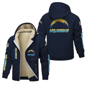 Los Angeles Chargers NFL Lamb Fleece Thick Coat NFL62012025347, Gift For Fan Los Angeles Chargers - Navy Blue