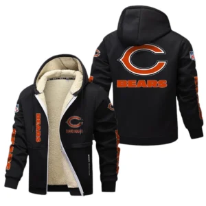 Chicago Bears NFL Lamb Fleece Thick Coat NFL62012025348, Gift For Fan Chicago Bears - Black