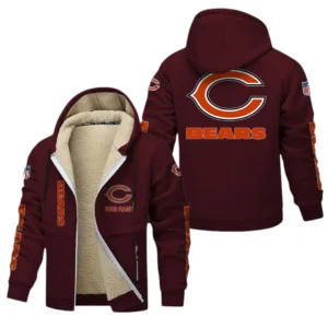 Chicago Bears NFL Lamb Fleece Thick Coat NFL62012025348, Gift For Fan Chicago Bears - Burgundy