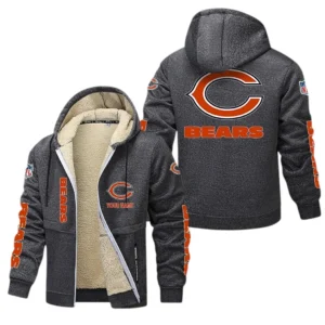 Chicago Bears NFL Lamb Fleece Thick Coat NFL62012025348, Gift For Fan Chicago Bears - Dark Gray