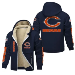 Chicago Bears NFL Lamb Fleece Thick Coat NFL62012025348, Gift For Fan Chicago Bears - Navy Blue