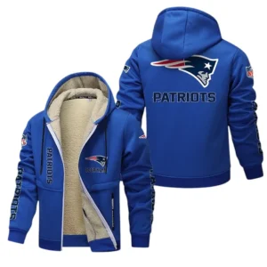 New England Patriots NFL Lamb Fleece Thick Coat NFL62012025349, Gift For Fan New England Patriots - Blue