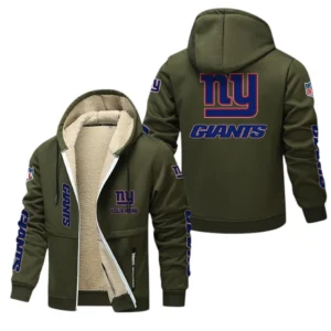 New York Giants NFL Lamb Fleece Thick Coat NFL62012025351, Gift For Fan New York Giants - Army Green