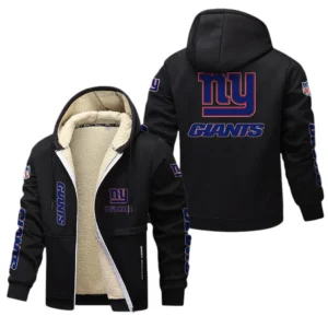 New York Giants NFL Lamb Fleece Thick Coat NFL62012025351, Gift For Fan New York Giants - Black