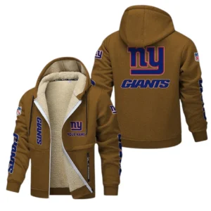 New York Giants NFL Lamb Fleece Thick Coat NFL62012025351, Gift For Fan New York Giants - Brown