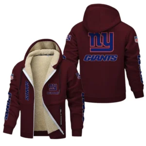 New York Giants NFL Lamb Fleece Thick Coat NFL62012025351, Gift For Fan New York Giants - Burgundy