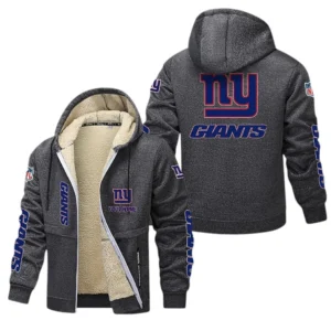 New York Giants NFL Lamb Fleece Thick Coat NFL62012025351, Gift For Fan New York Giants - Dark Gray