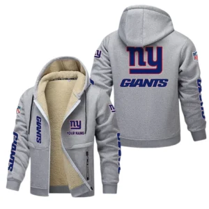 New York Giants NFL Lamb Fleece Thick Coat NFL62012025351, Gift For Fan New York Giants - Light Gray