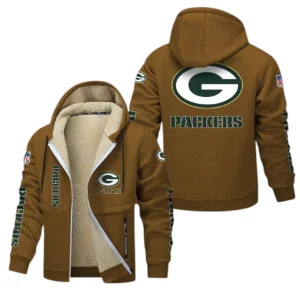 Green Bay Packers NFL Lamb Fleece Thick Coat NFL62012025352, Gift For Fan Green Bay Packers - Brown