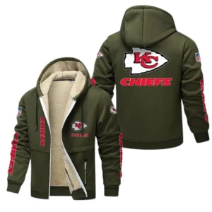 Kansas City Chiefs NFL Lamb Fleece Thick Coat NFL62012025353, Gift For Fan Kansas City Chiefs - Army Green