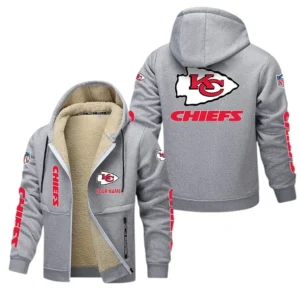 Kansas City Chiefs NFL Lamb Fleece Thick Coat NFL62012025353, Gift For Fan Kansas City Chiefs - Light Gray