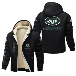 New York Jets NFL Lamb Fleece Thick Coat NFL62012025354, Gift For Fan New York Jets - Black