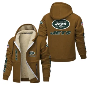 New York Jets NFL Lamb Fleece Thick Coat NFL62012025354, Gift For Fan New York Jets - Brown