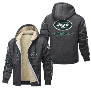 New York Jets NFL Lamb Fleece Thick Coat NFL62012025354, Gift For Fan New York Jets - Dark Gray