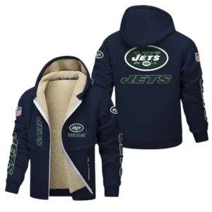 New York Jets NFL Lamb Fleece Thick Coat NFL62012025354, Gift For Fan New York Jets - Navy Blue
